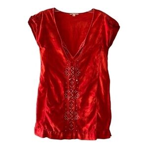 AMERICAN Eagle Red Boho Tunic / Bathing Suit Coverup Size Small